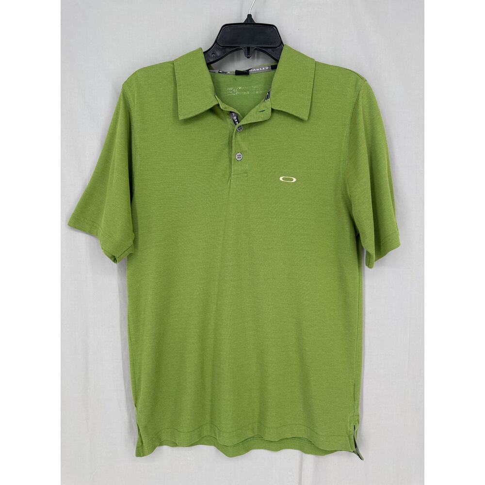Y2K Vintage Oakley Polo Shirt Mens Medium Green Logo 90s Grunge Skater